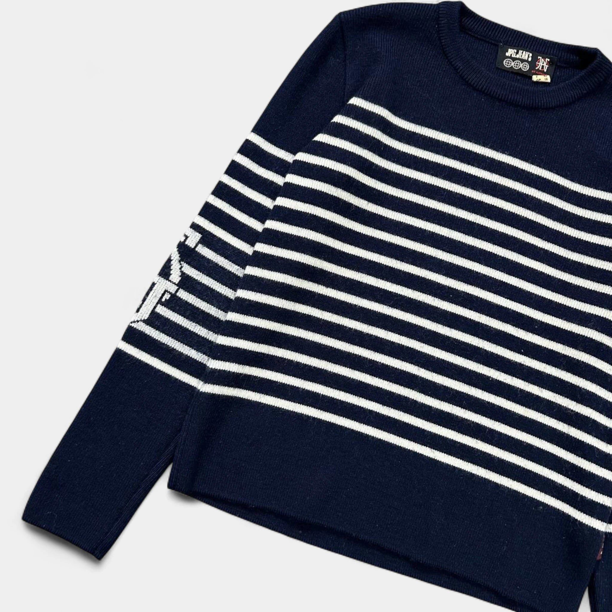 Jean Paul Gaultier Jean Paul Gaultier 1990s Classic Navy White Striped Jersey Size US S / EU 44-46 / 1 - 2 Thumbnail