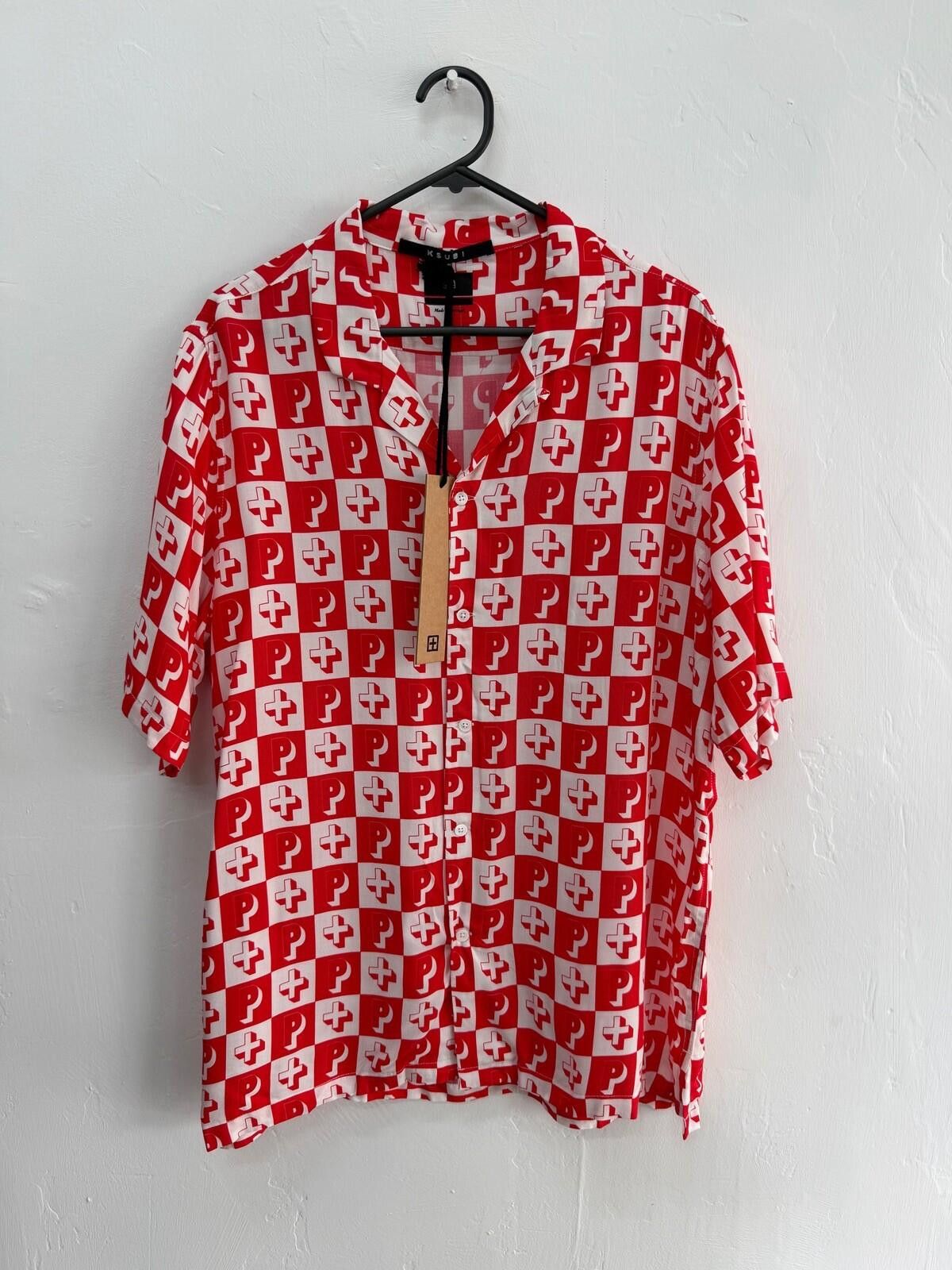 Ksubi new ksubi medium m short sleeve resort shirt check red white Size US M / EU 48-50 / 2 - 1 Thumbnail