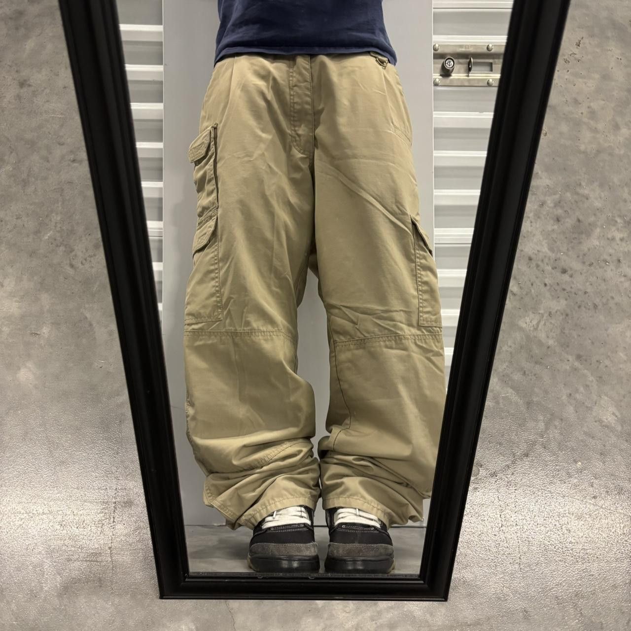 Japanese Brand × Vintage Crazy Vintage Y2K/2000s Baggy Khaki Tan Streetwear Skater Style Workwear Cargo Pants! Size US 34 / EU 50 - 1 Thumbnail