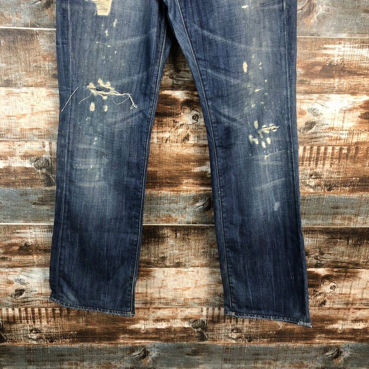 Jimmy Taverniti DLL Jimmy Taverniti Blue Distressed Denim Pants #C135 Size US 31 - 6 Thumbnail