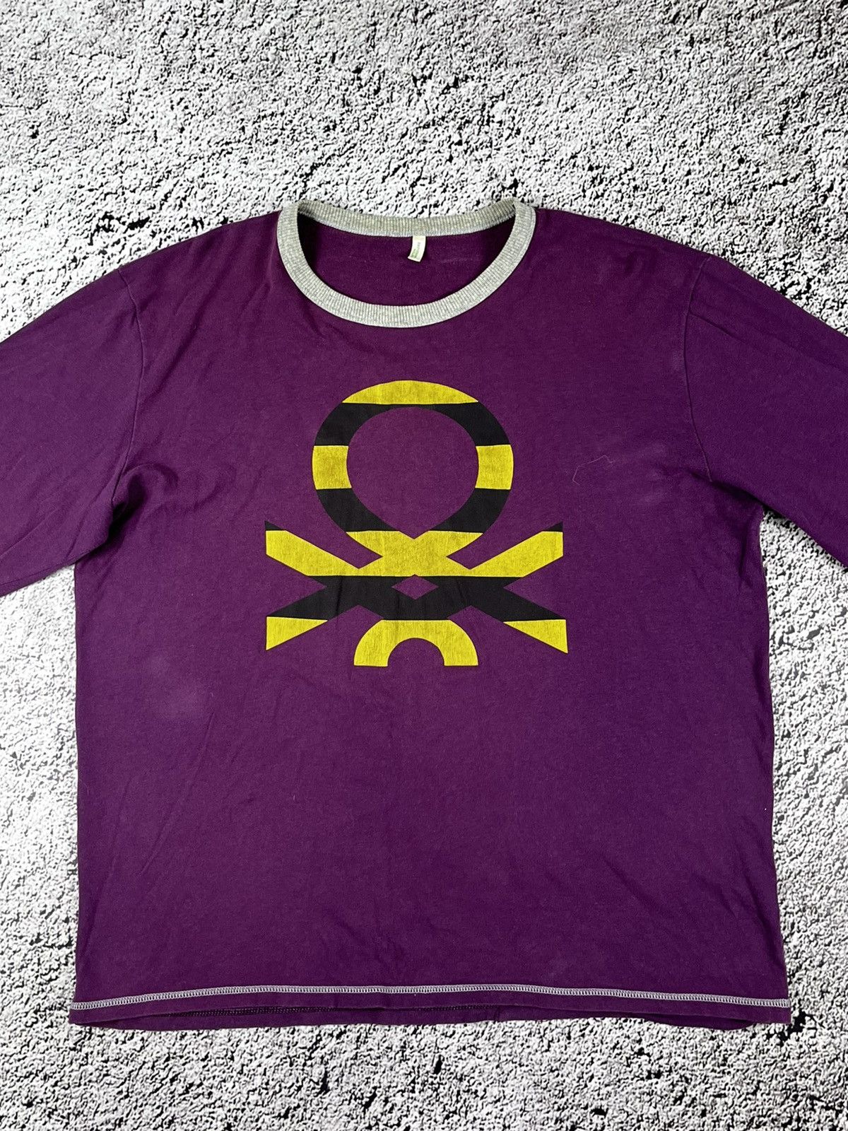 Benetton Vintage Y2K Benetton biglogo faded longsleeve streetwear XL Size US XL / EU 56 / 4 - 8 Thumbnail