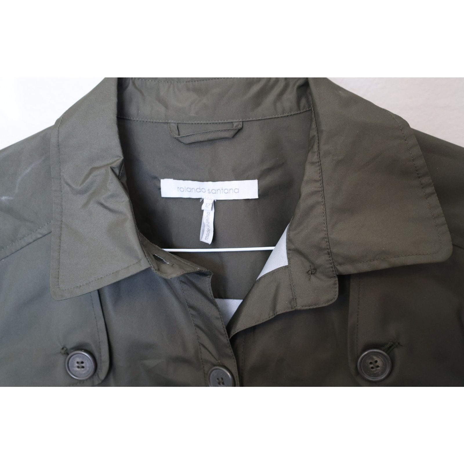 Other Rolando Santana Andrea Raincoat - Size 12 - Green - EUC Size XL / US 12-14 / IT 48-50 - 2 Thumbnail
