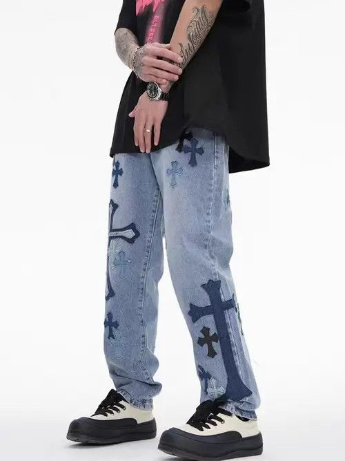 Japanese Brand Vintage Cross High Street Wash Distressed Straight Jeans Size US 32 / EU 48 - 3 Thumbnail