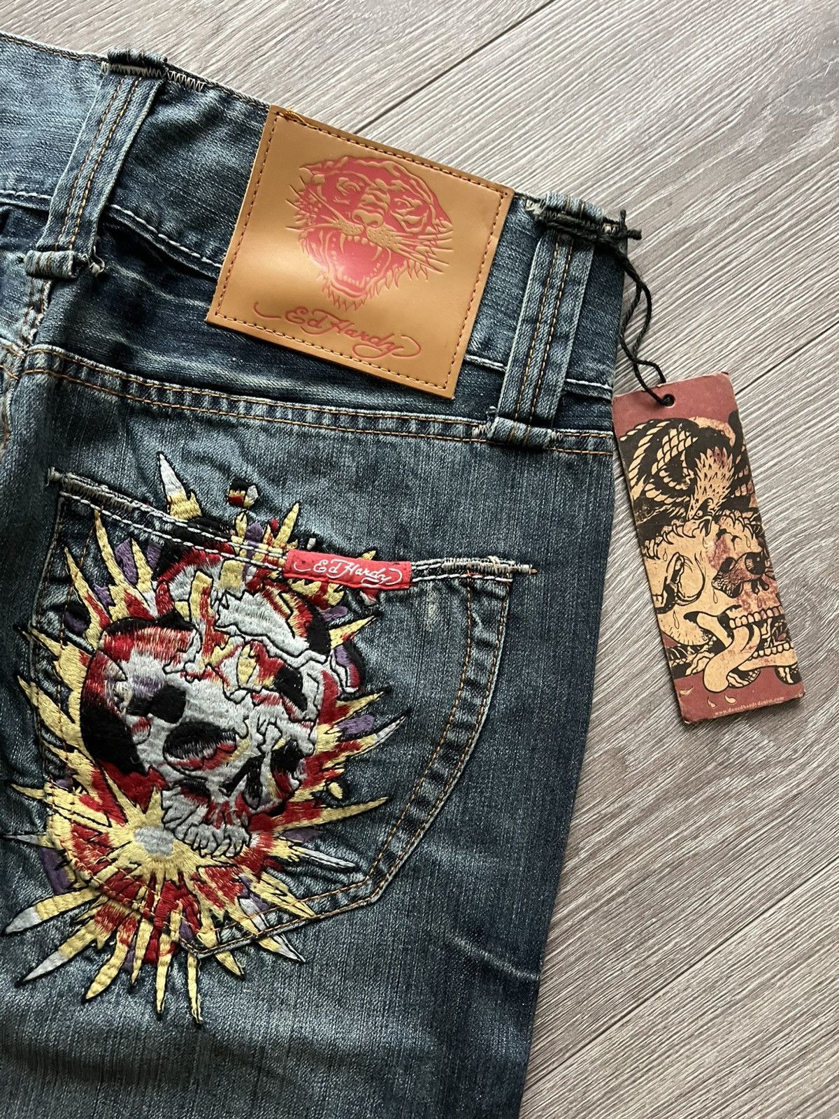 Ed Hardy Vintage Ed Hardy Jeans by Christian Audigier Denim Pants Y2K Size US 34 / EU 50 - 3 Thumbnail