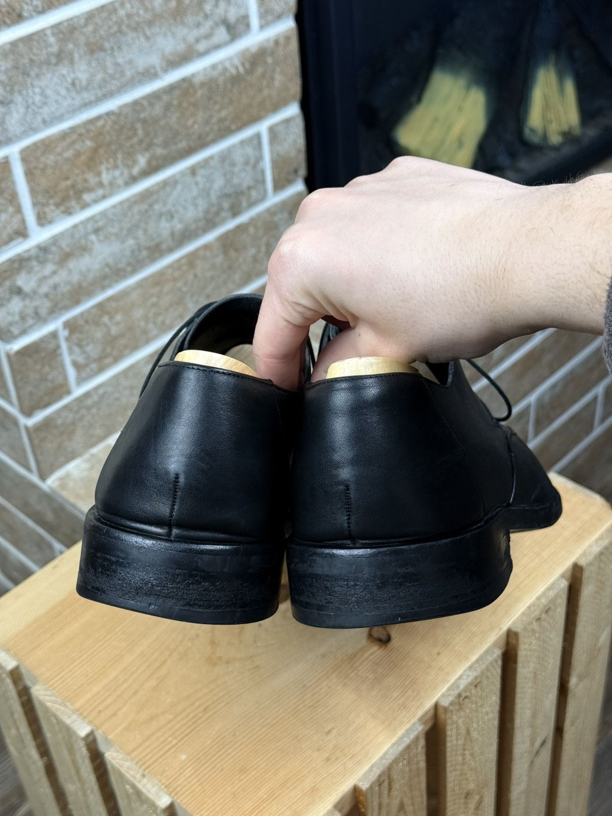 Gucci Gucci Black Leather Oxford Shoes Size US 12.5 / EU 45-46 - 10 Thumbnail