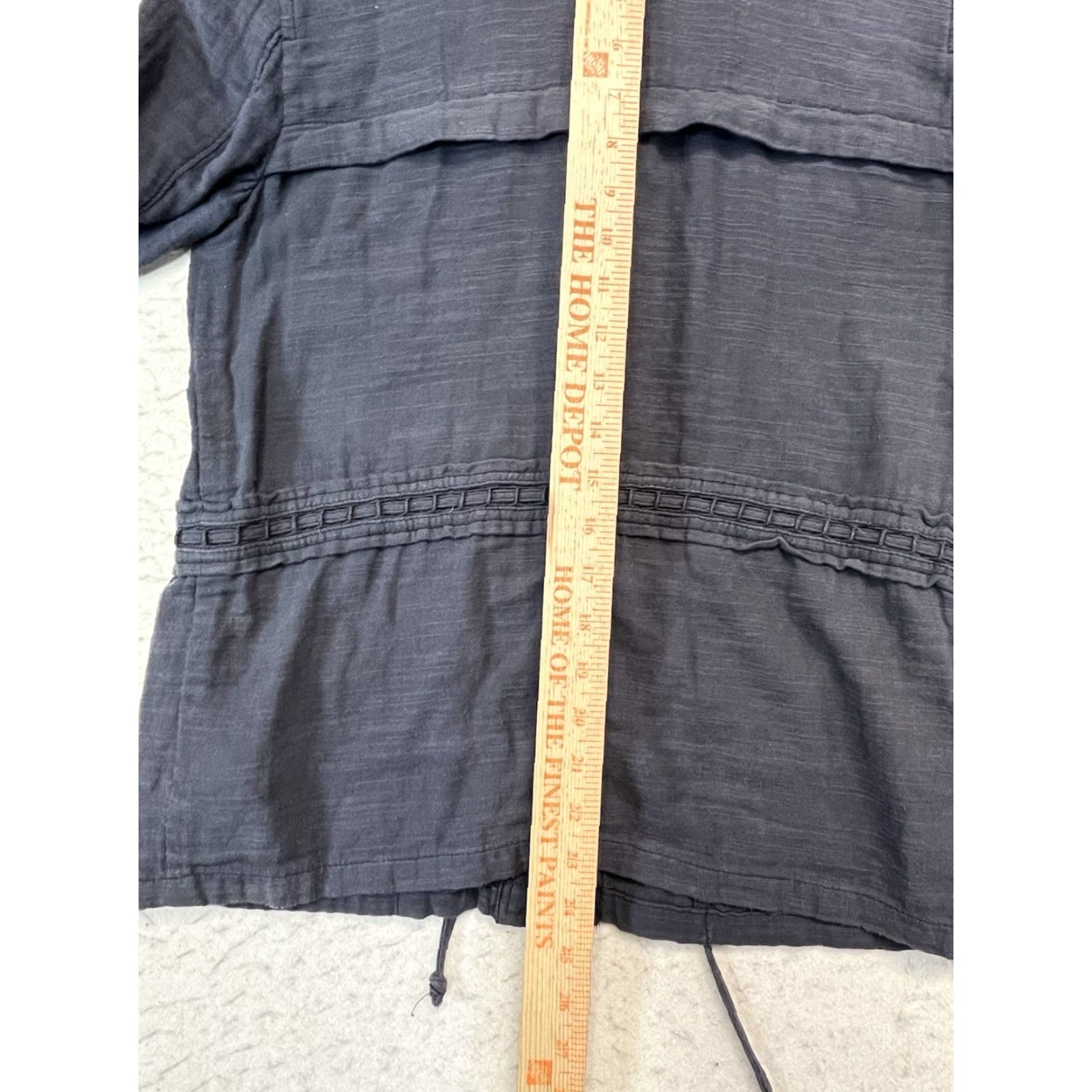 Vintage Hei Hei Women’s Utility Knit Jacket Shirt Top XS Gray Cotton Button Belted Collared Pockets Size XS / US 0-2 / IT 36-38 - 4 Thumbnail