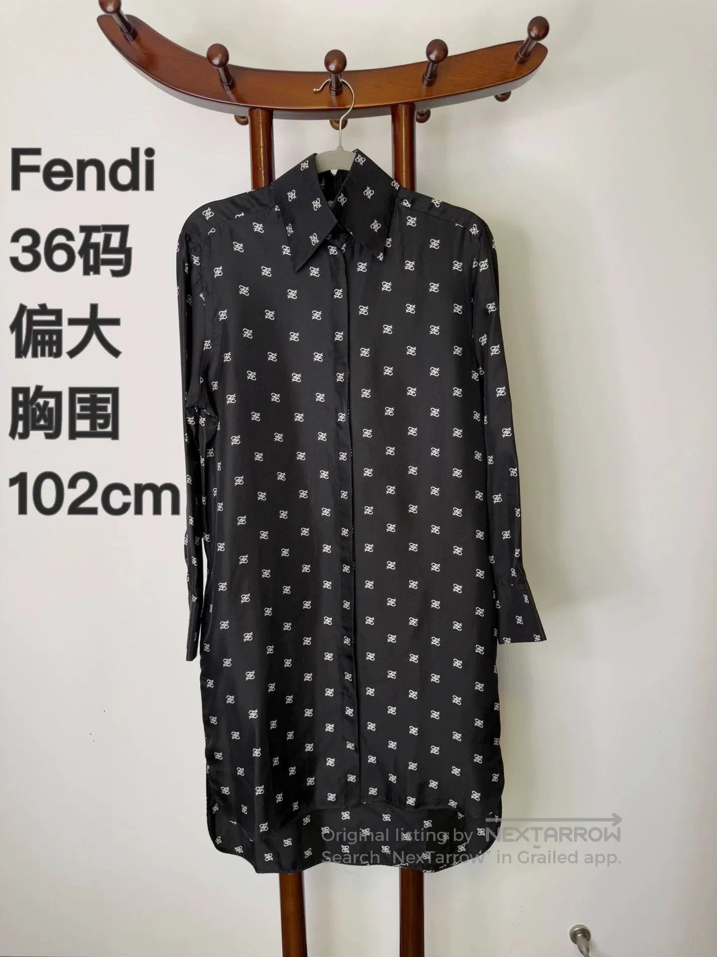 Fendi Fendi Silk Logo Shirt Dress. Size US 36 / EU 52 - 4 Thumbnail