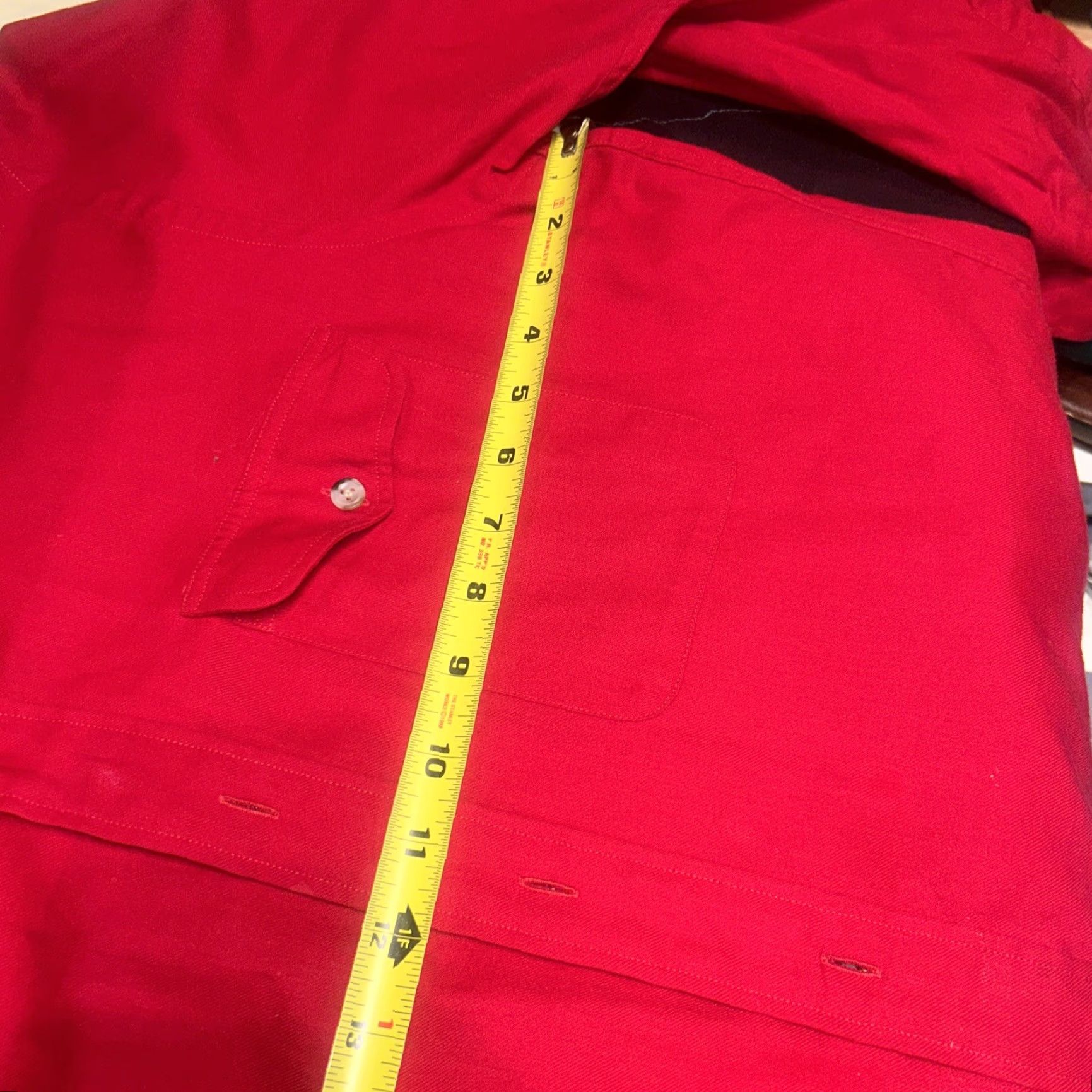 Vintage VTG 60s Lochlana Hathaway Red Wool Blend Shirt Long Sleeve Button-Front Large M Womens/Mens Rockabilly Vintage Shirt Size US M / EU 48-50 / 2 - 6 Thumbnail