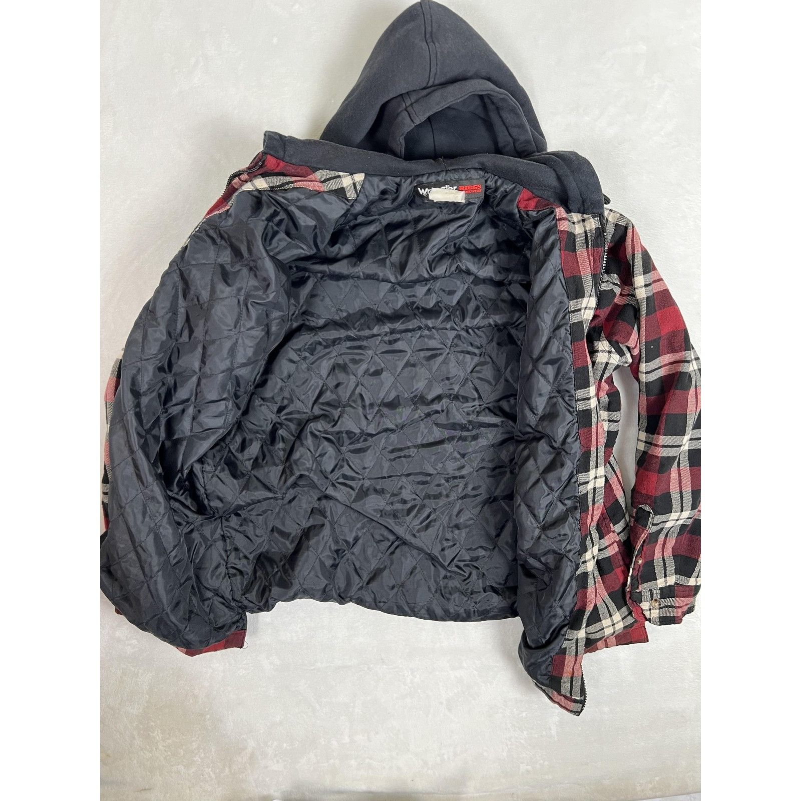 Wrangler VTG Wrangler Riggs Workwear Jacket Mens Medium Red Plaid Hoo Size US M / EU 48-50 / 2 - 8 Thumbnail