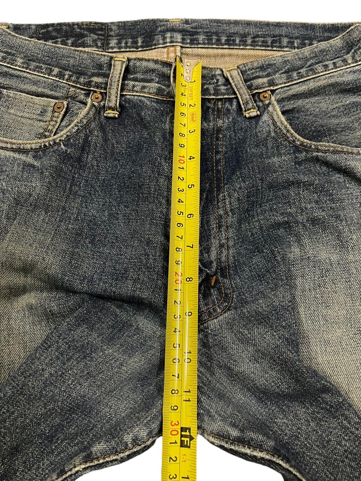 14th Addiction Vintage Japanese Brand Blue Wash Distress Baggy Jeans Size US 30 / EU 46 - 14 Thumbnail