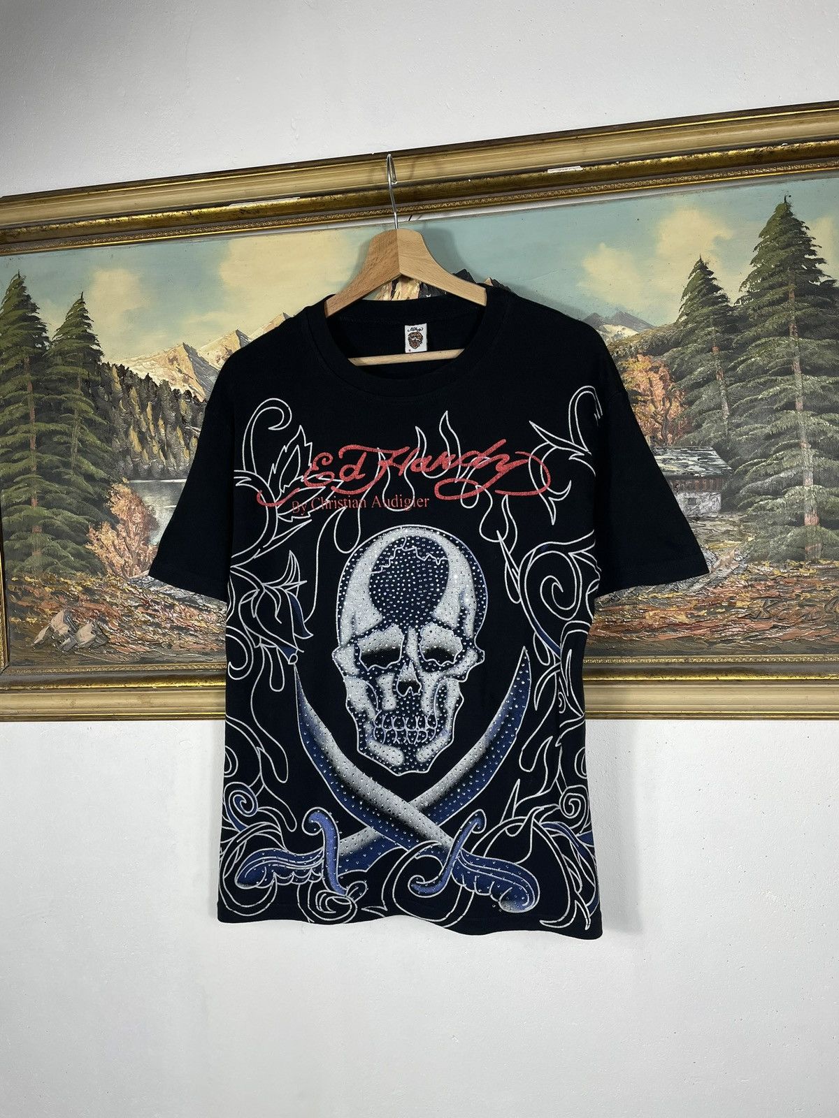 Christian Audigier × Ed Hardy × Vintage Ed Hardy Retro 00s Tees Short Sleeve Affliction Grunge Cyber Size S / US 4 / IT 40 - 2 Thumbnail