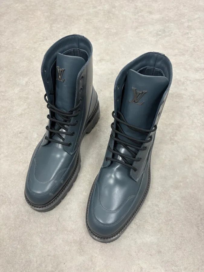 Louis Vuitton Louis Vuitton Night Blue Sample Leather Boots by Virgil Abloh Size US 10.5 / EU 43-44 - 3 Thumbnail