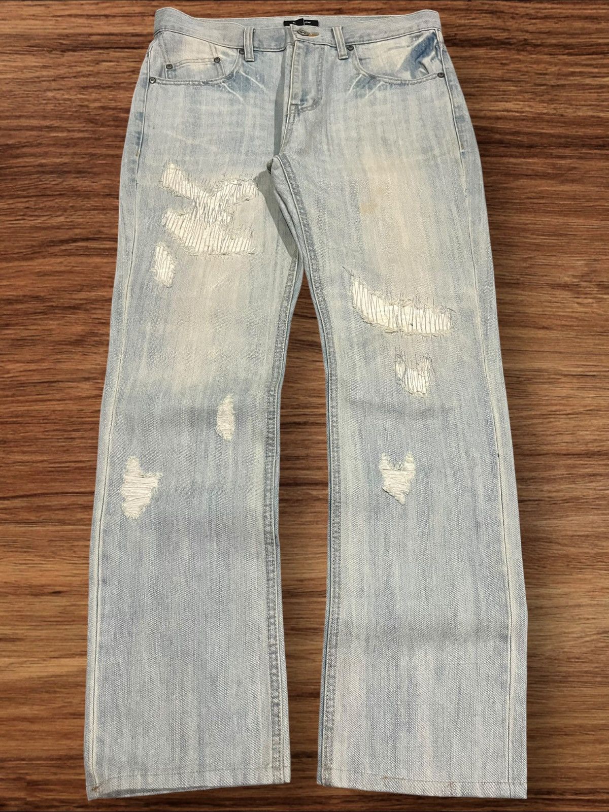 Japanese Brand Vintage Japanese Brand Distressed Sashiko Style Blue Jeans Size US 32 / EU 48 - 1 Thumbnail