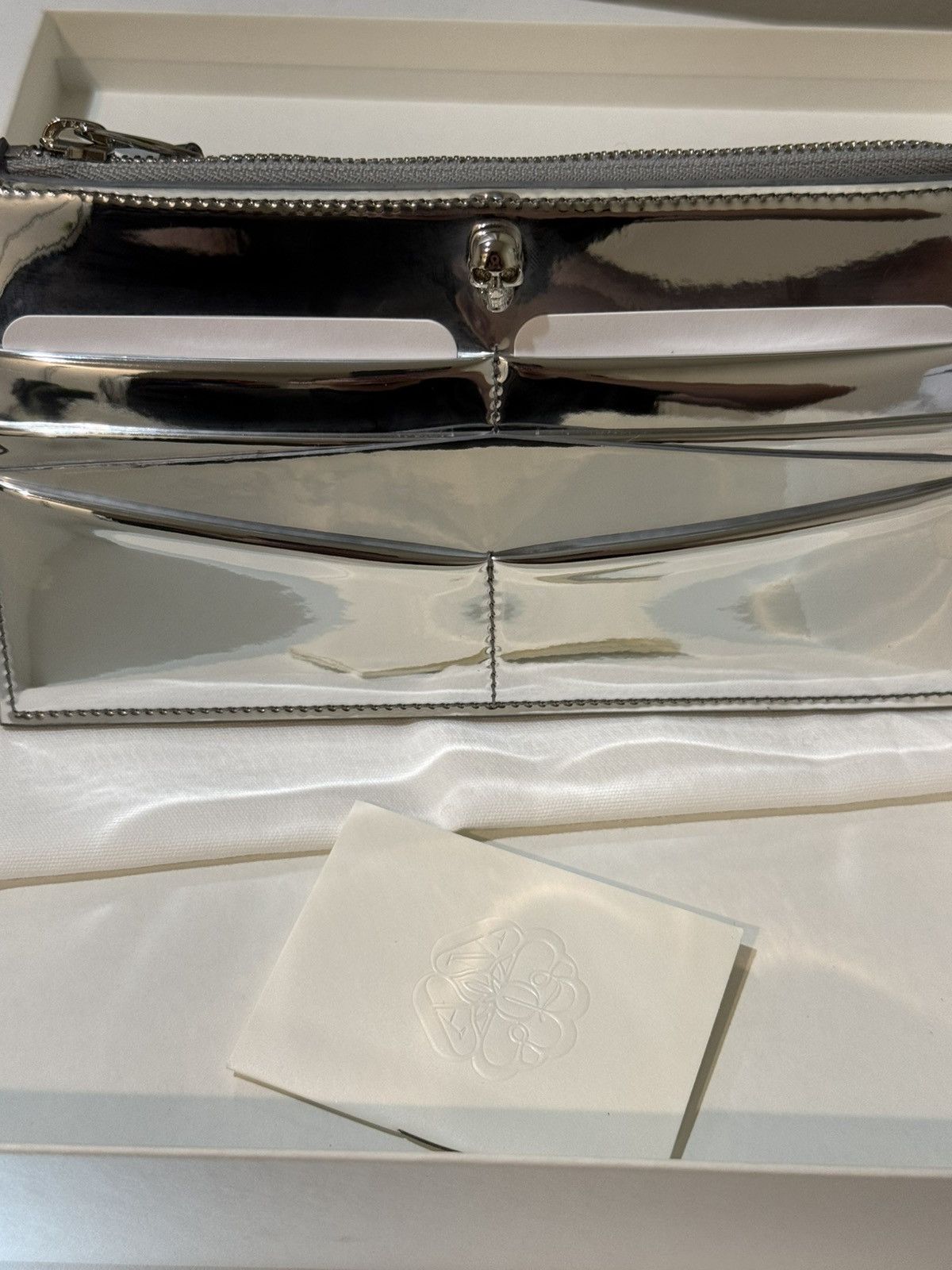 Alexander McQueen ALEXANDER MCQUEEN Mirrored Effect Leather Wallet with Zip Size ONE SIZE - 4 Thumbnail