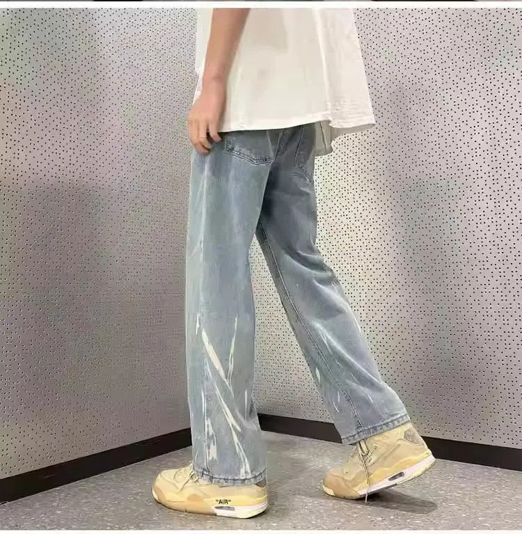 Japanese Brand Retro loose fit distressed jeans Size US 32 / EU 48 - 5 Thumbnail