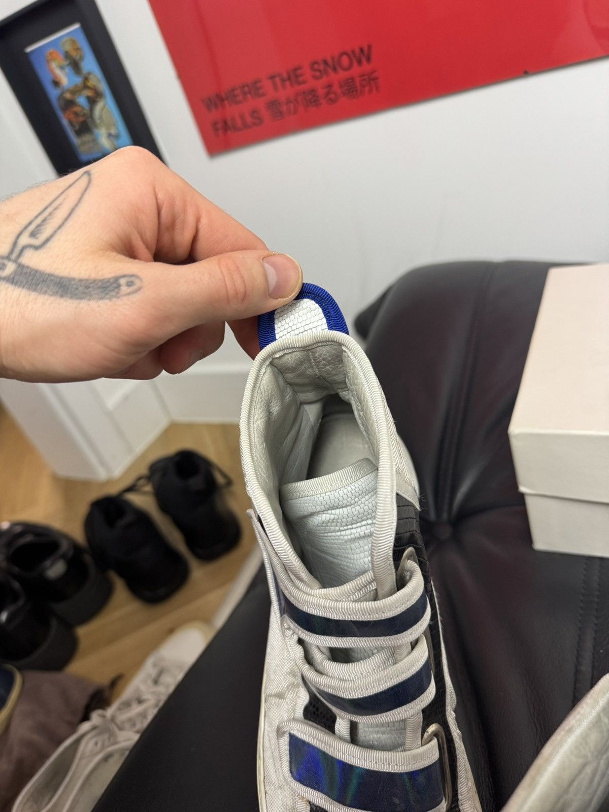 Raf Simons Raf Simons Velcro High-top Archive Sneakers Designer White Size US 7 / EU 40 - 8 Thumbnail