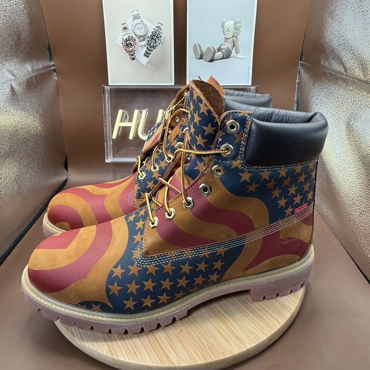 Supreme × Timberland Timberland 6" Boot Supreme Stars & Stripes Wheat Men’s Sz 13 Size US 13 / EU 46 - 3 Thumbnail
