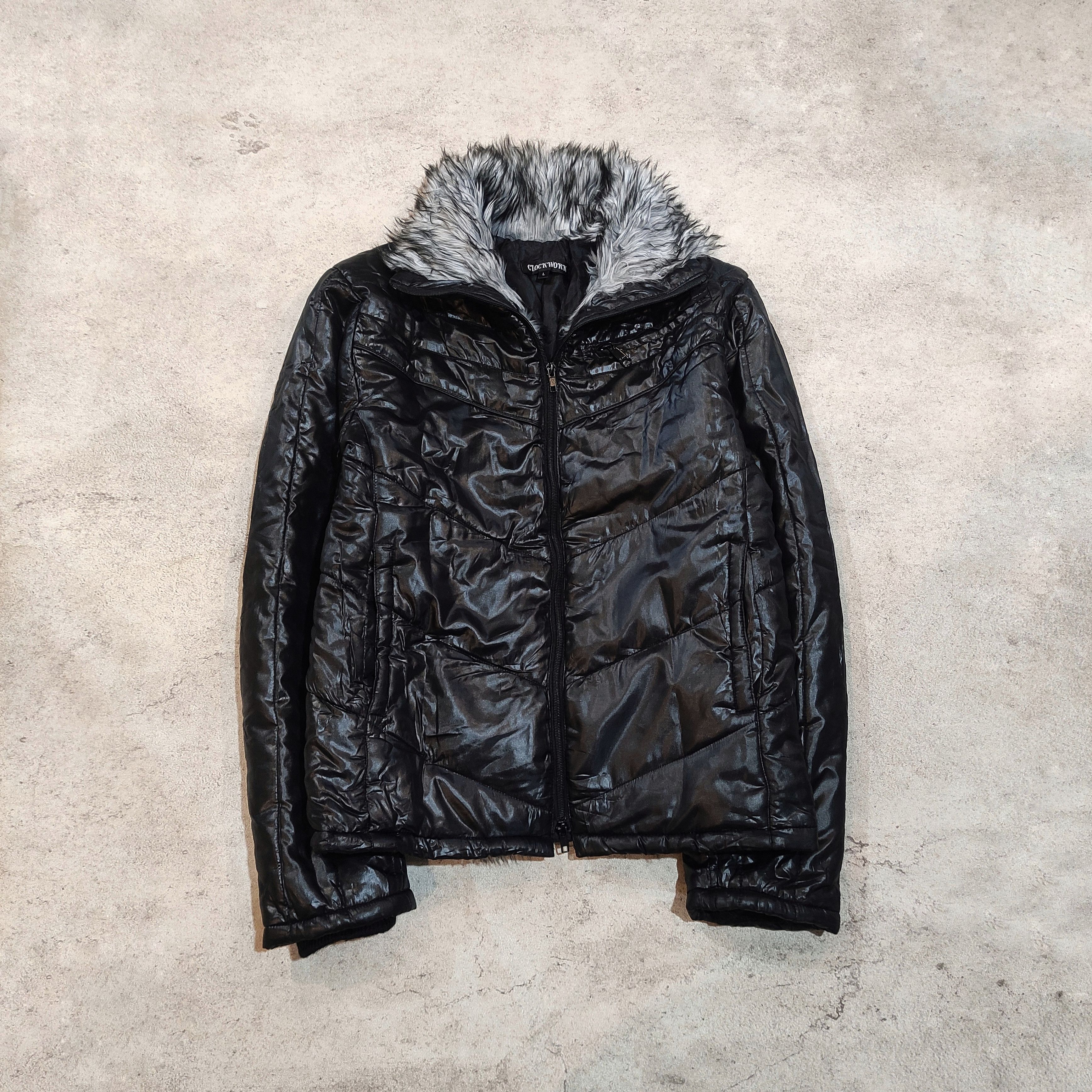 If Six Was Nine Clock Work Fur Bikers Jacket — 2000s style Tornado Mart Size US L / EU 52-54 / 3 - 3 Thumbnail