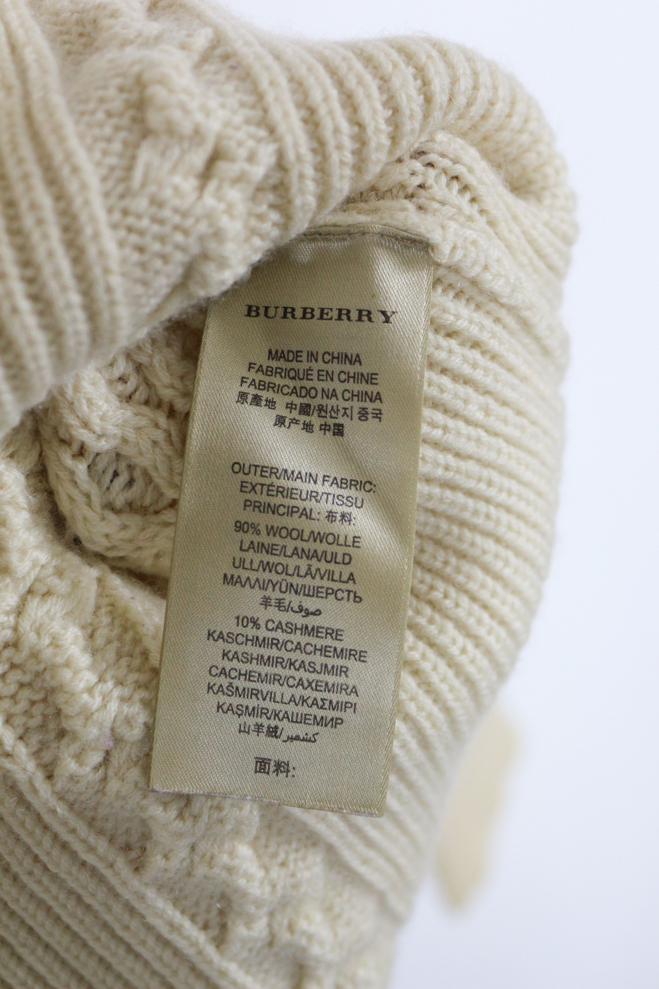 Burberry Burberry Knight Logo Wool Cashmere Cable Knit Sweater Size M / US 6-8 / IT 42-44 - 4 Thumbnail