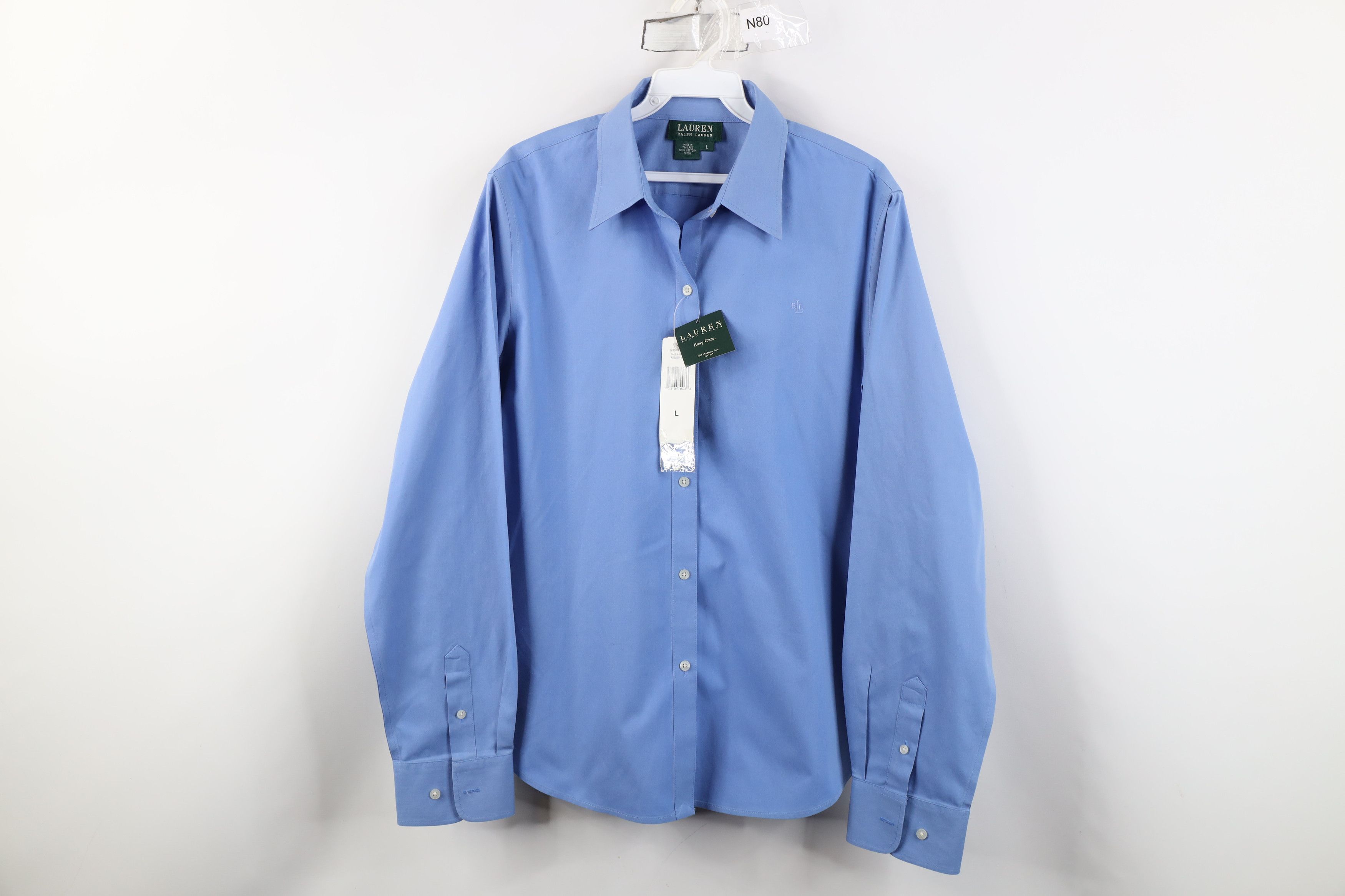 Polo Ralph Lauren Deadstock Vintage 90s Ralph Lauren Button Shirt French Blue Size L / US 10 / IT 46 - 1 Thumbnail