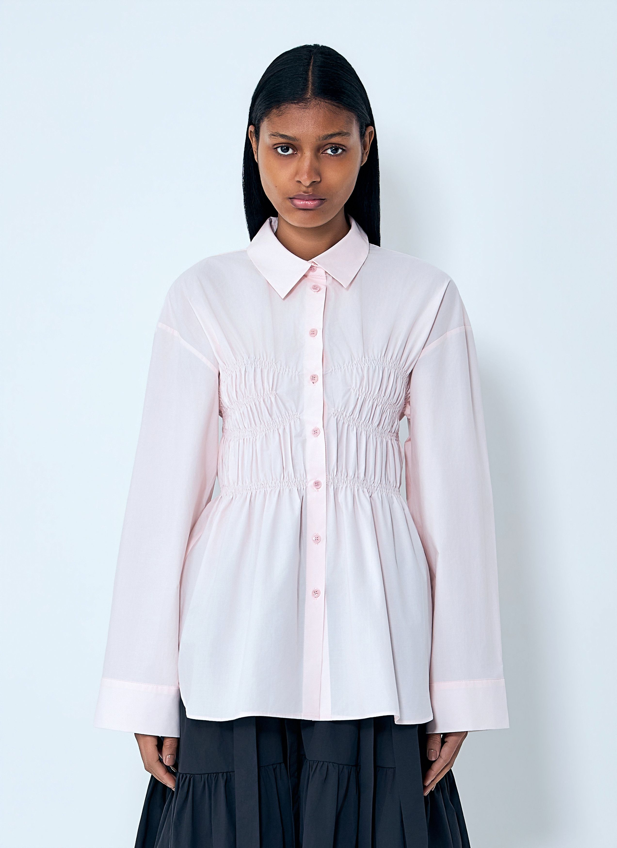 Cecilie Bahnsen Smocked Detail Poplin Shirt Size S / US 4 / IT 40 - 1 Thumbnail