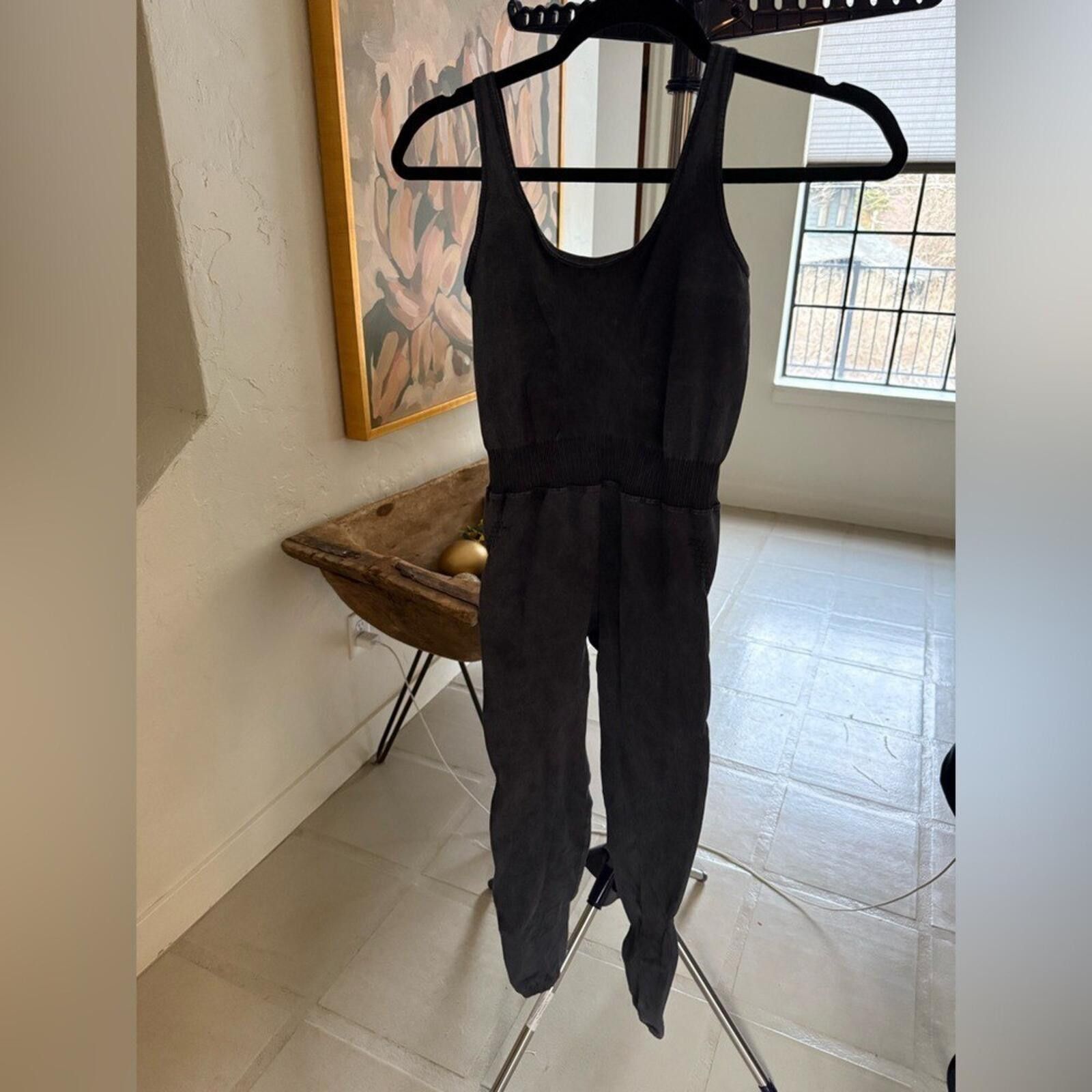 Free People Free People $98 Good Karma Jumpsuit Washed Black M/L NWOT Size 32" / US 10 / IT 46 - 5 Thumbnail