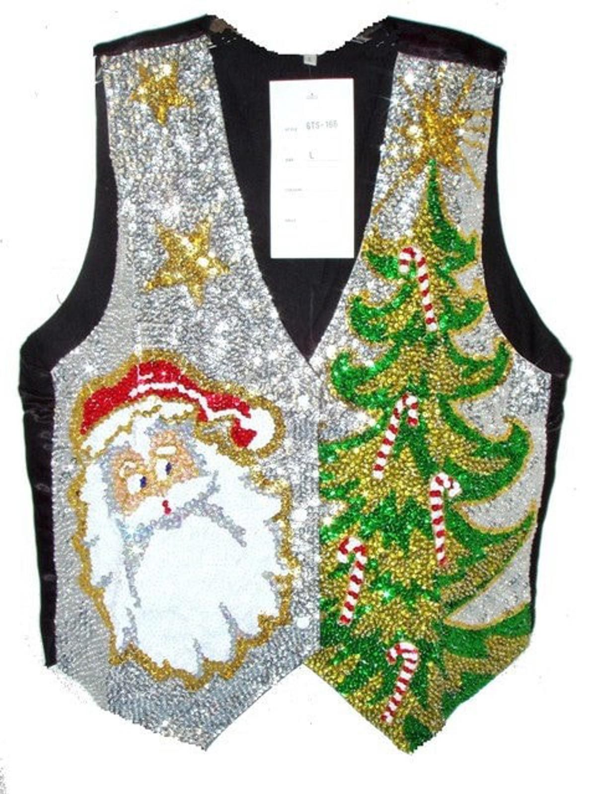 USA Olympics Sequin Vest SILVER with SANTA'S TREE size S only Size S / US 4 / IT 40 - 1 Preview