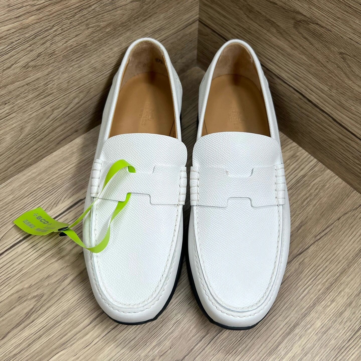 Hermes Hermes Kennedy White Leather H Loafers Size US 7 / EU 40 - 1 Preview