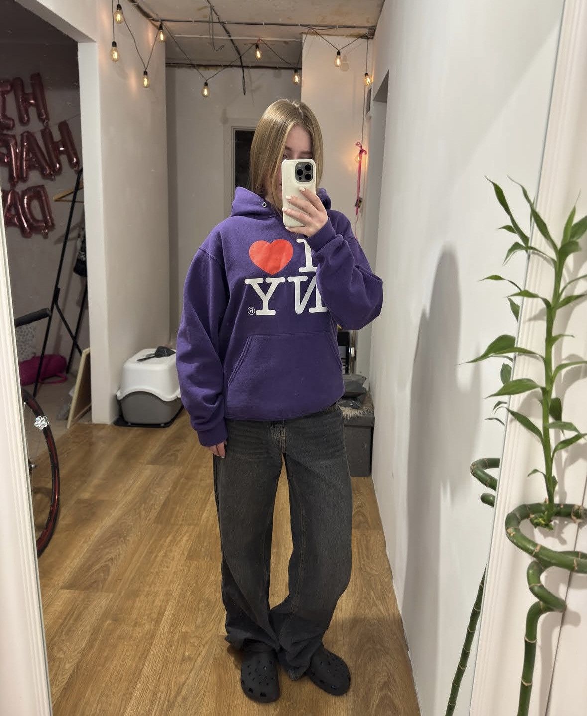 I Love NY VINTAGE I LOVE NY BOXY FIT PURPLE HOODIE Size US M / EU 48-50 / 2 - 5 Thumbnail