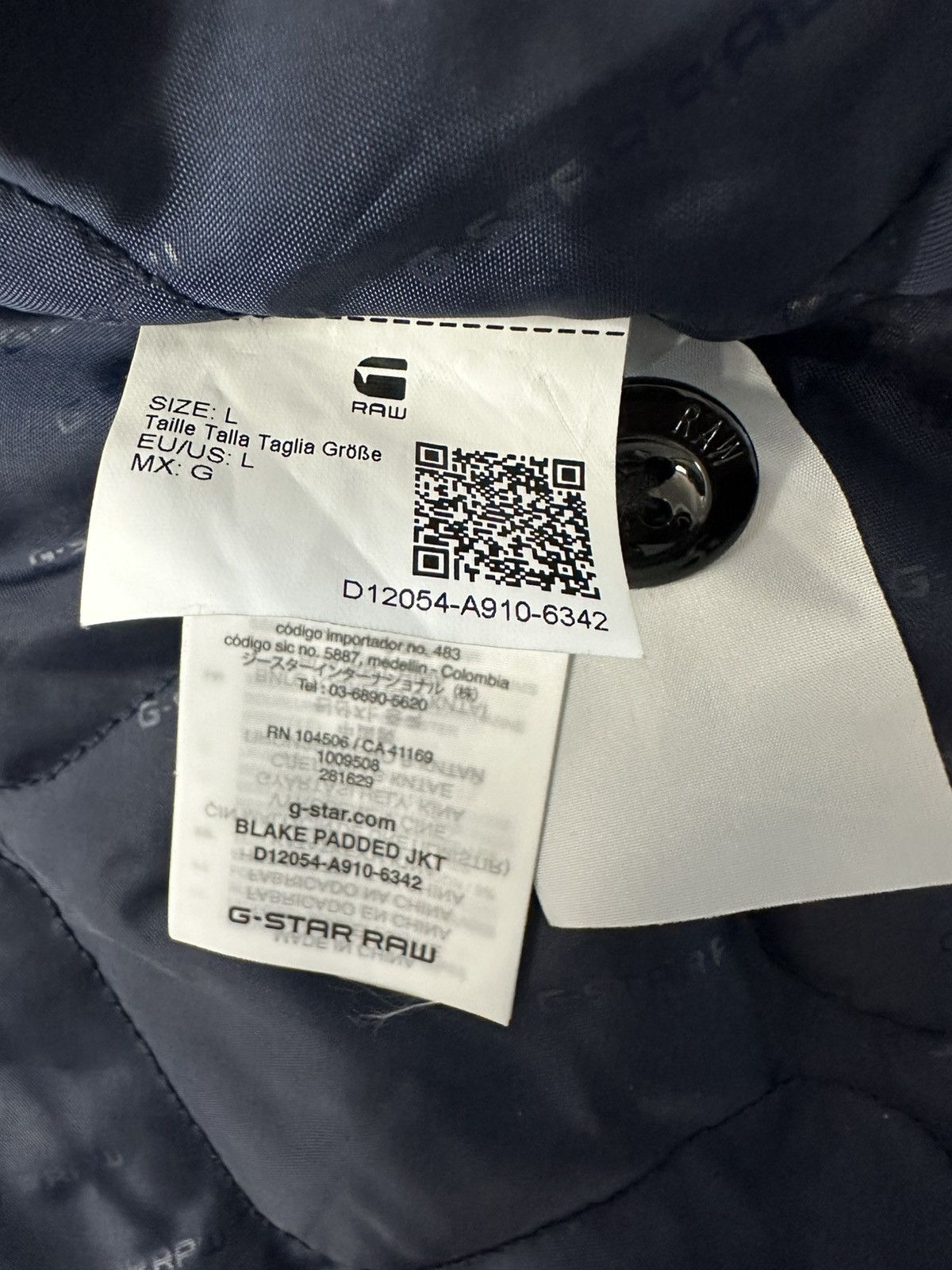 G-Star G-Star Raw Blake Padded Jacket Mens Size L Blue Button Up Size US L / EU 52-54 / 3 - 11 Thumbnail