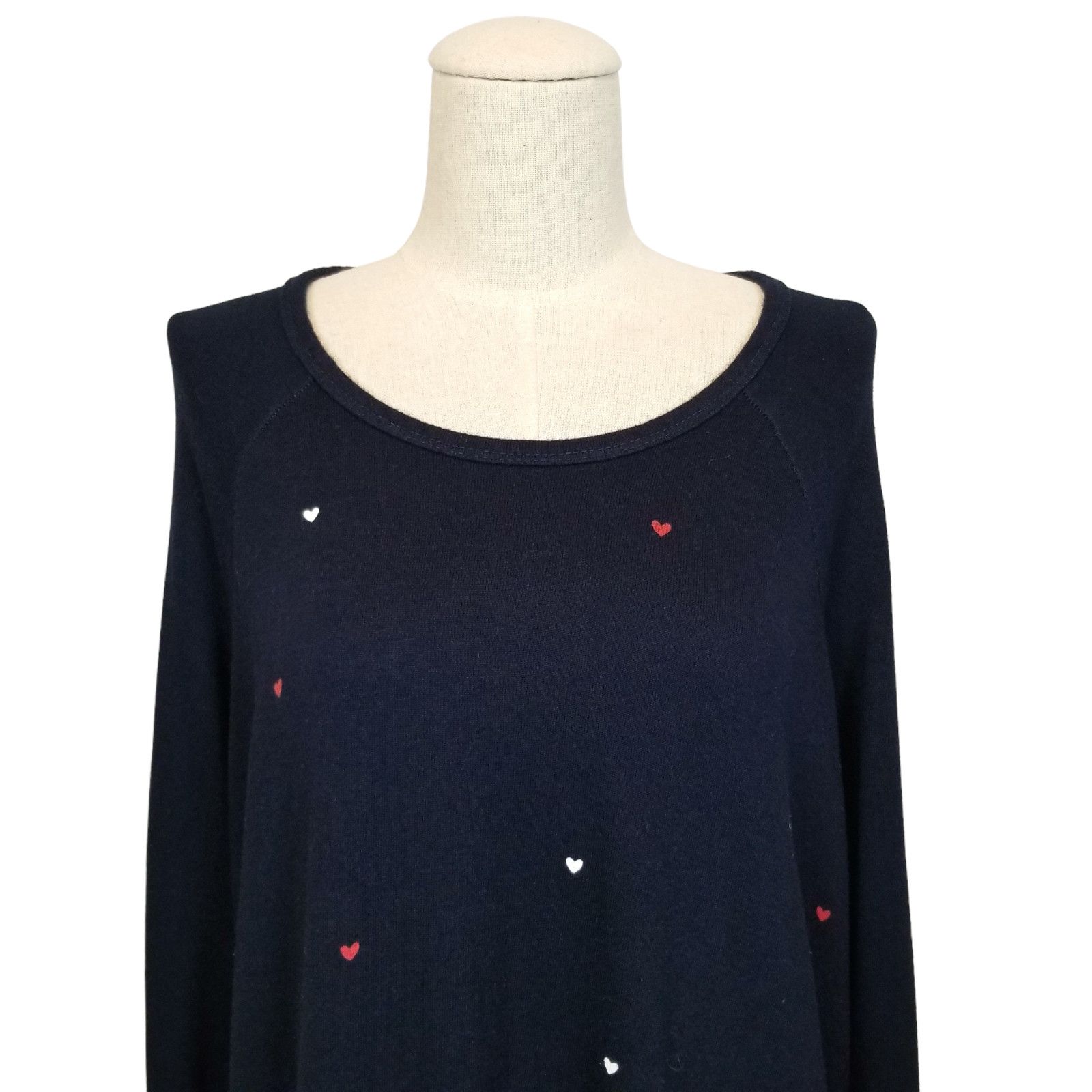 Sundry Sundry Heart Print Navy Blue Raglan Sweatshirt Sz 2 Size M / US 6-8 / IT 42-44 - 3 Thumbnail