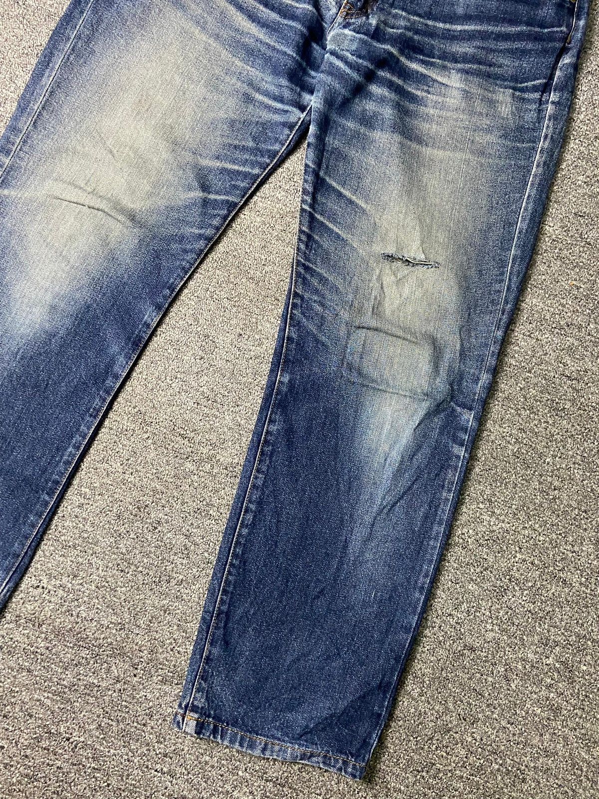 Japanese Brand × Seditionaries × Vintage BASIC JEANS Brand Distressed Selvedge Denim (131) Size US 36 / EU 52 - 8 Thumbnail