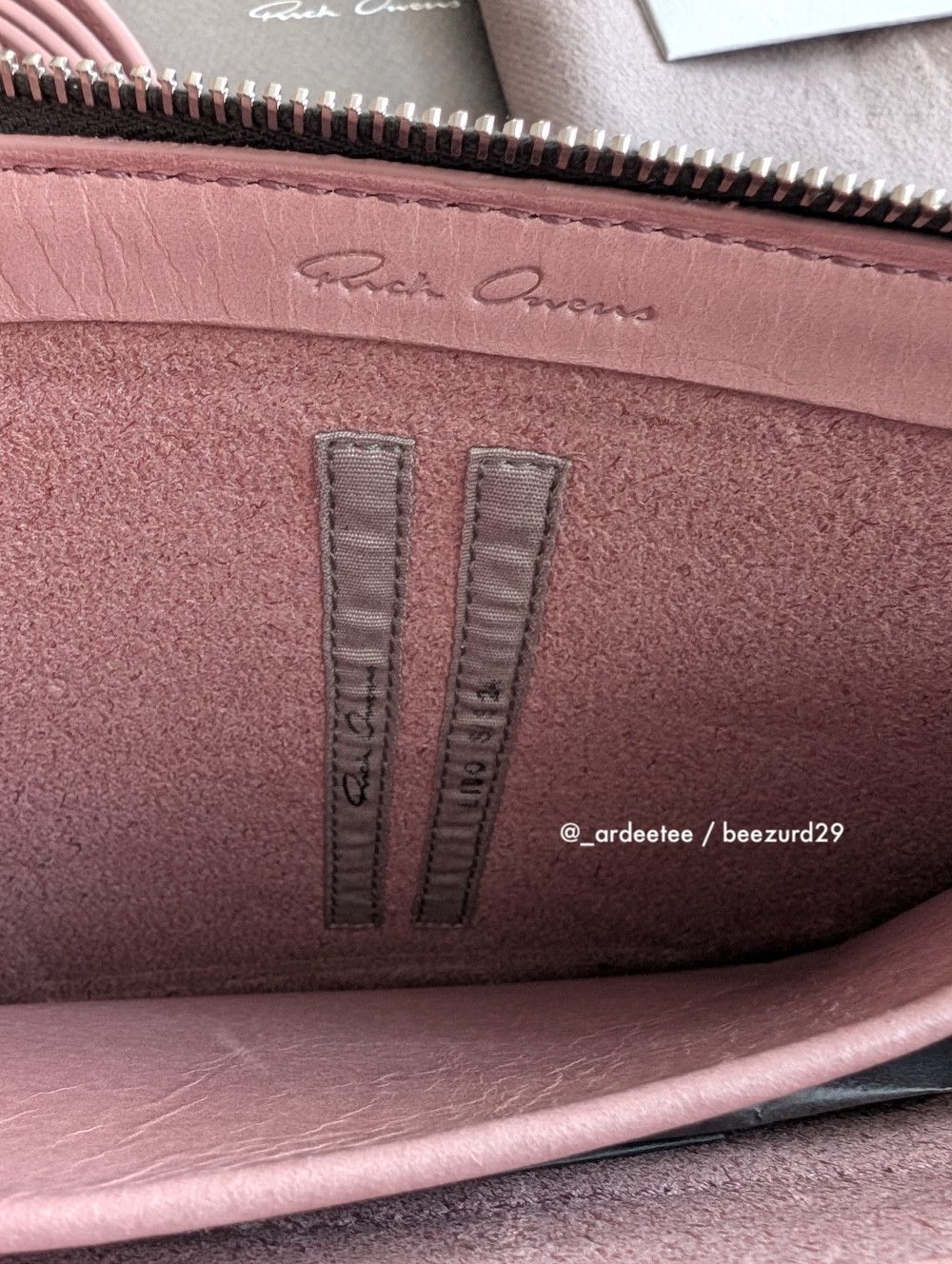 Rick Owens *NEW* DUSTY PINK EMBROIDERED LEATHER CLUB POUCH SS24 LIDO Size ONE SIZE - 5 Thumbnail