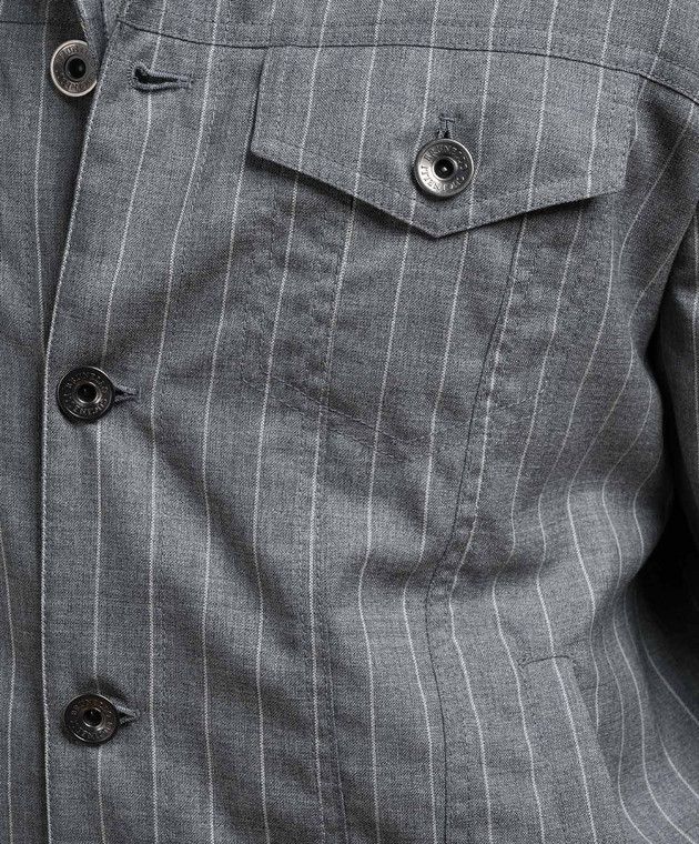 Brunello Cucinelli Denim Jacket in Open Grey Size US S / EU 44-46 / 1 - 5 Thumbnail