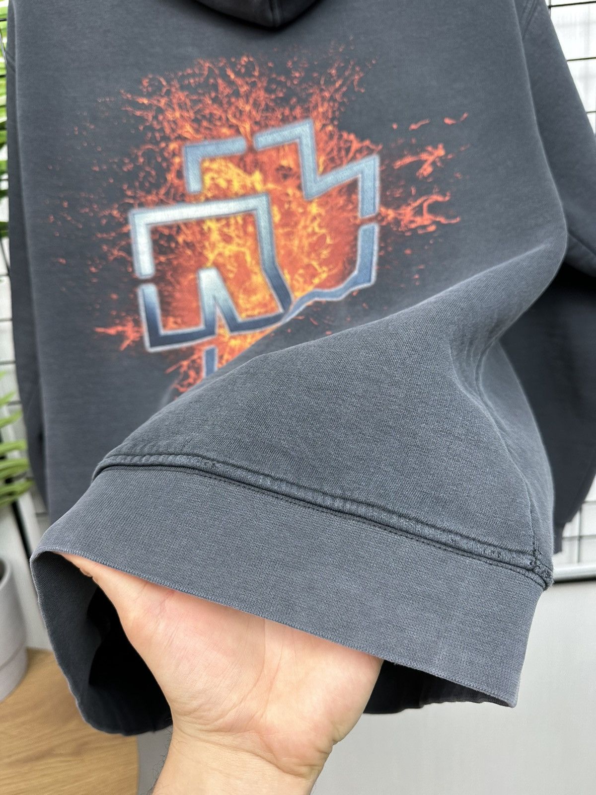 Band Tees × Vintage Rammstein Big Logo Vintage Hoodie Men L size Grey y2k Size US L / EU 52-54 / 3 - 22 Thumbnail