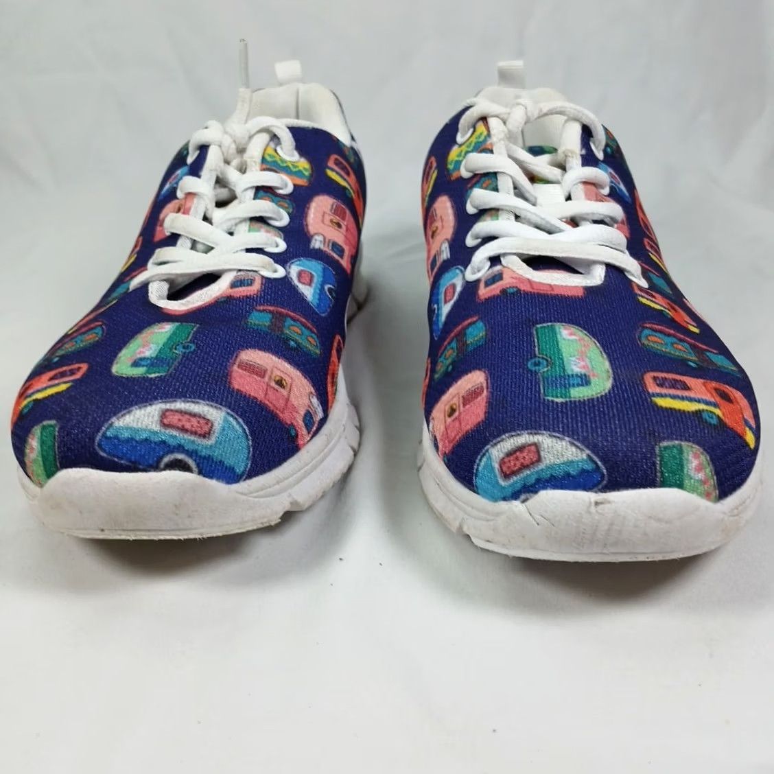Camper Novelty Camper Trailer Print Sneakers Women’s 10 Blue Casual Athletic Shoes Tennis Size US 10 / IT 40 - 6 Thumbnail