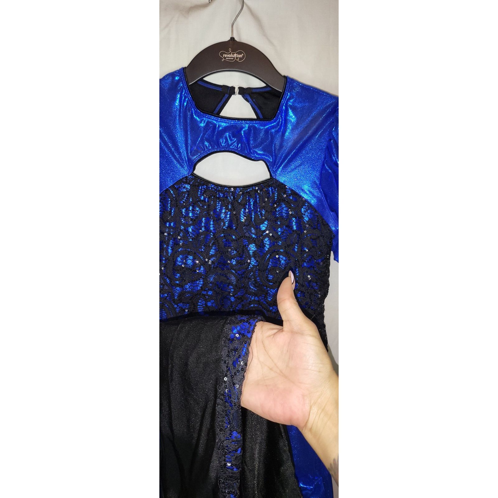 Other Revolution Black/Royal Blue One Piece Dance Costume Size LA Size L / US 10 / IT 46 - 7 Thumbnail