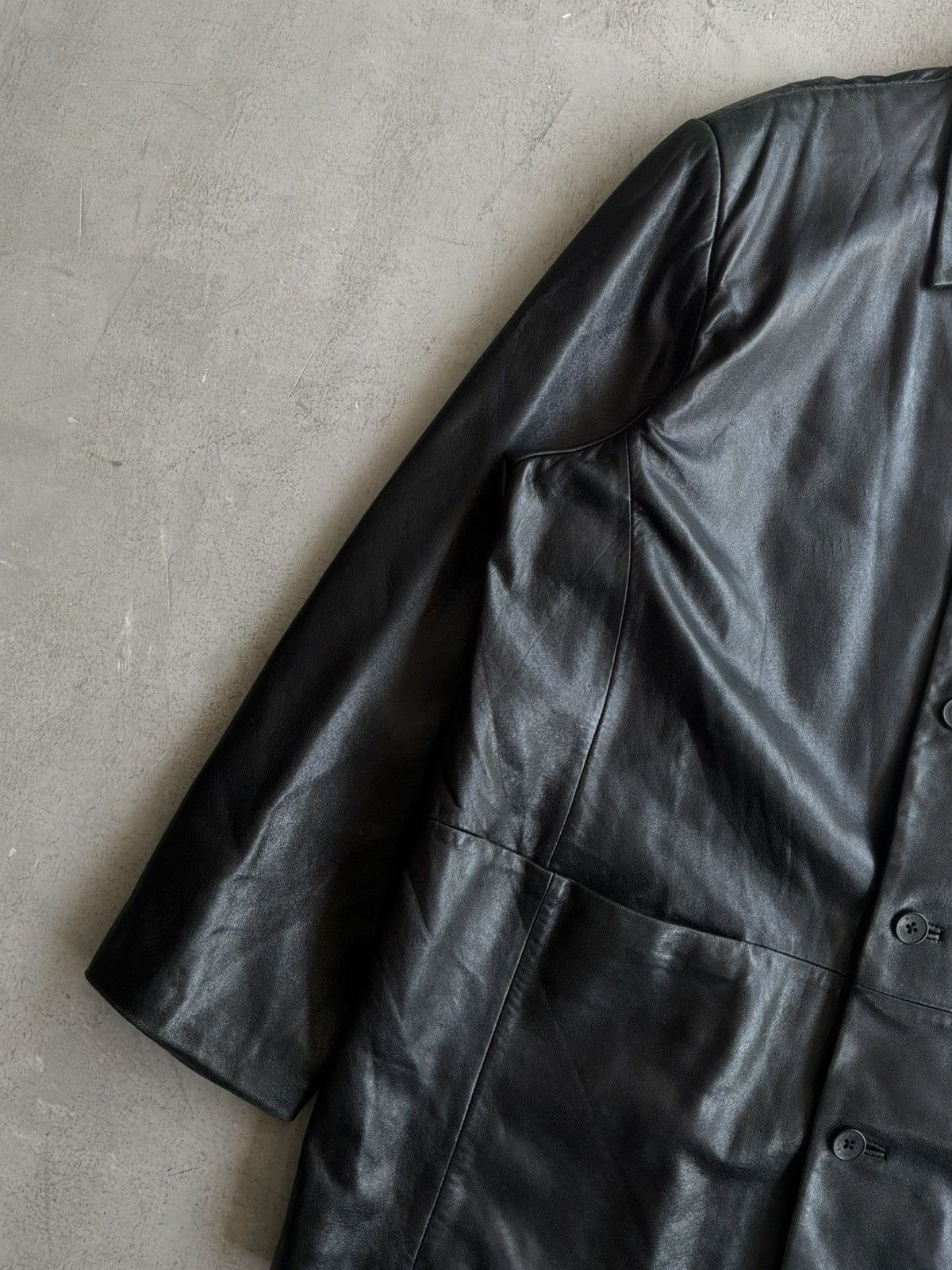 Balenciaga Vintage Balenciaga - Nicolas Ghesquire Era - Leather Coat Size US XL / EU 56 / 4 - 4 Thumbnail