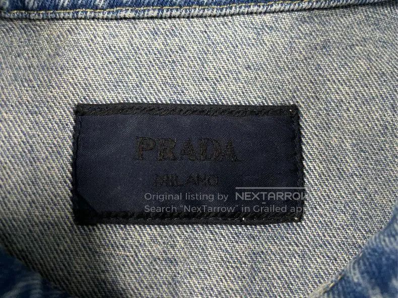 Prada PRADA Distressed Denim Short Sleeve Shirt. Size US L / EU 52-54 / 3 - 4 Thumbnail