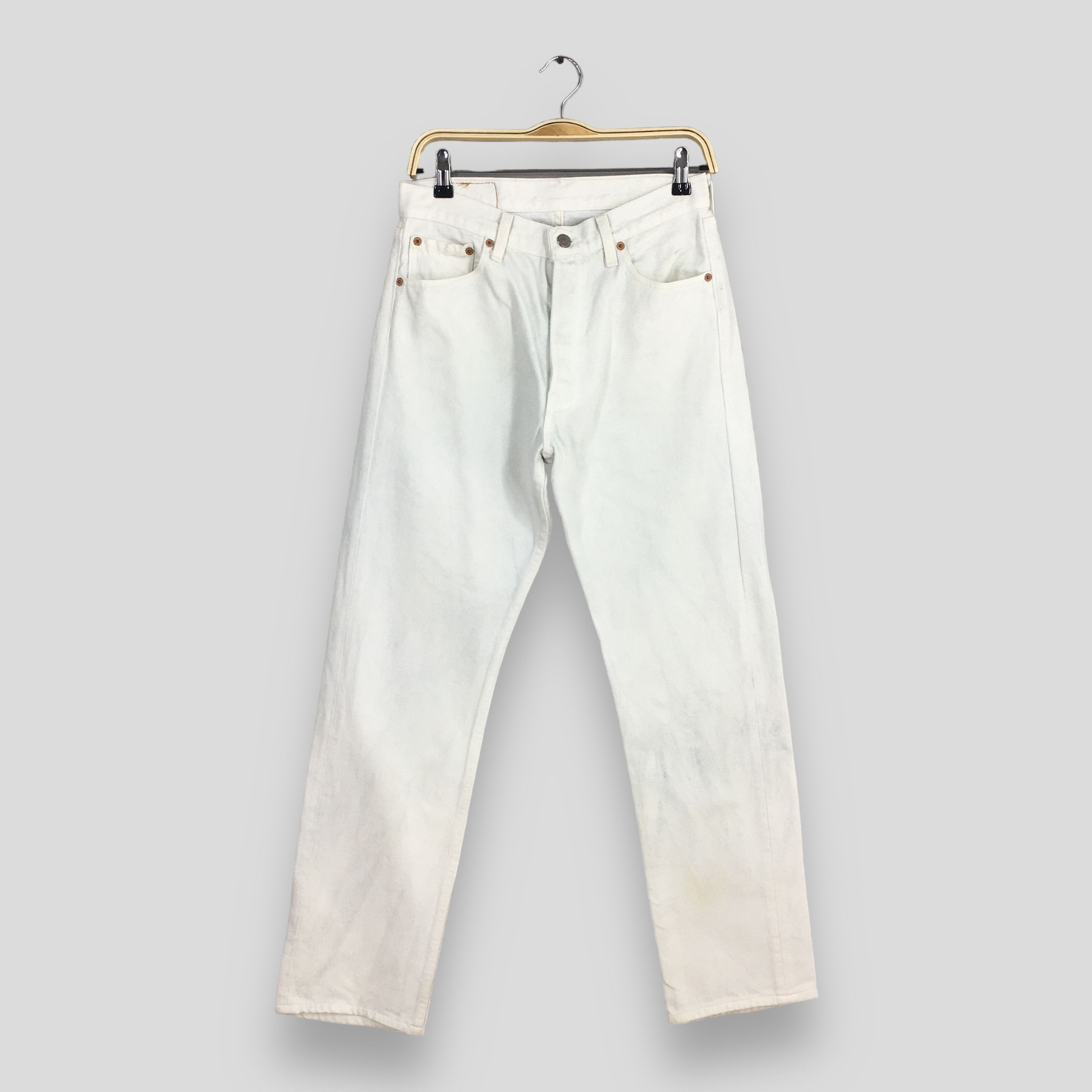 Levi's Size 28x29.5 Vintage 80s Levi's 501 White Jeans S1044 Size 28" / US 6 / IT 42 - 1 Thumbnail