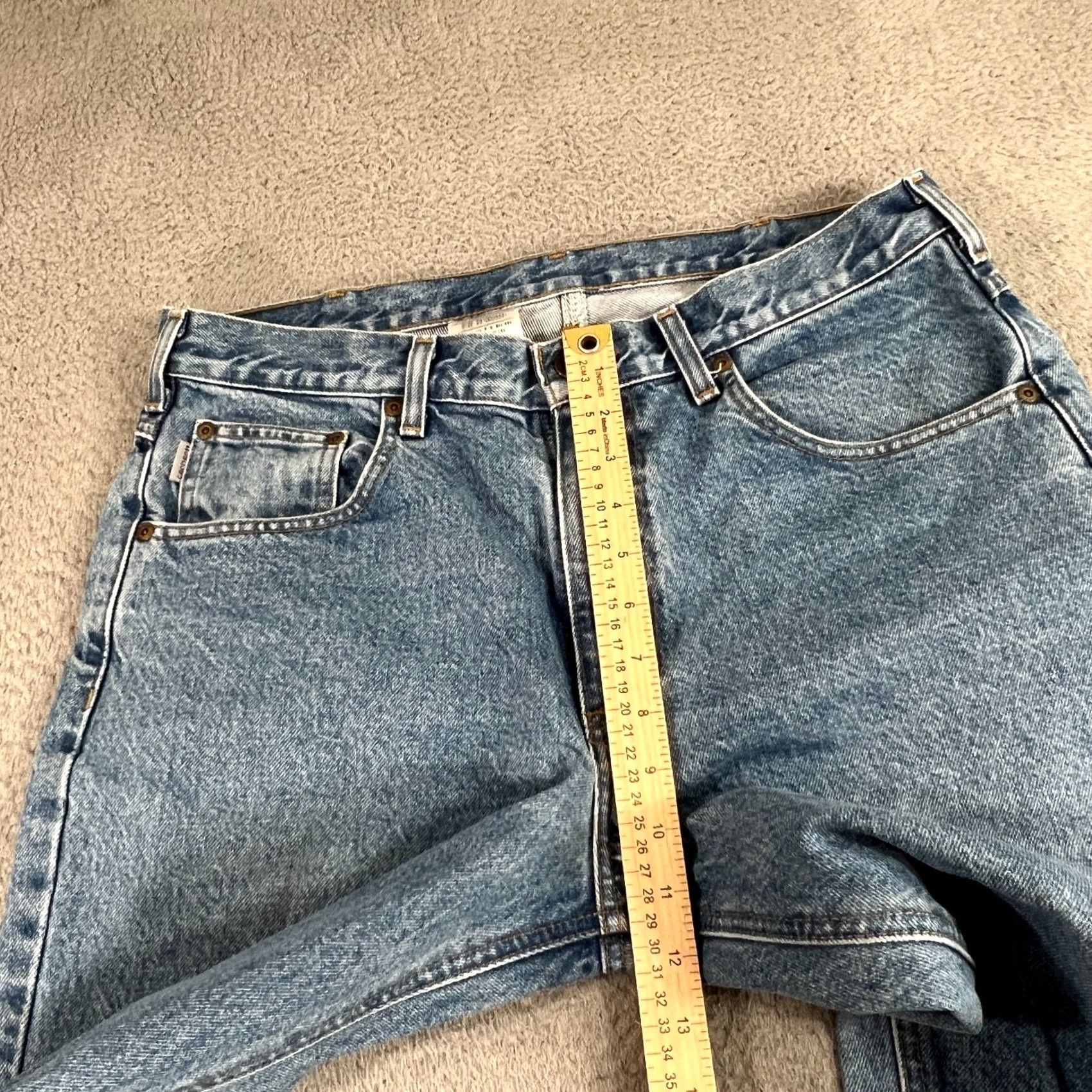 Carhartt Carhartt Jeans Mens 36x28 Blue Relaxed Fit Straight Leg Denim Workwear B17-DST Size US 36 / EU 52 - 7 Thumbnail
