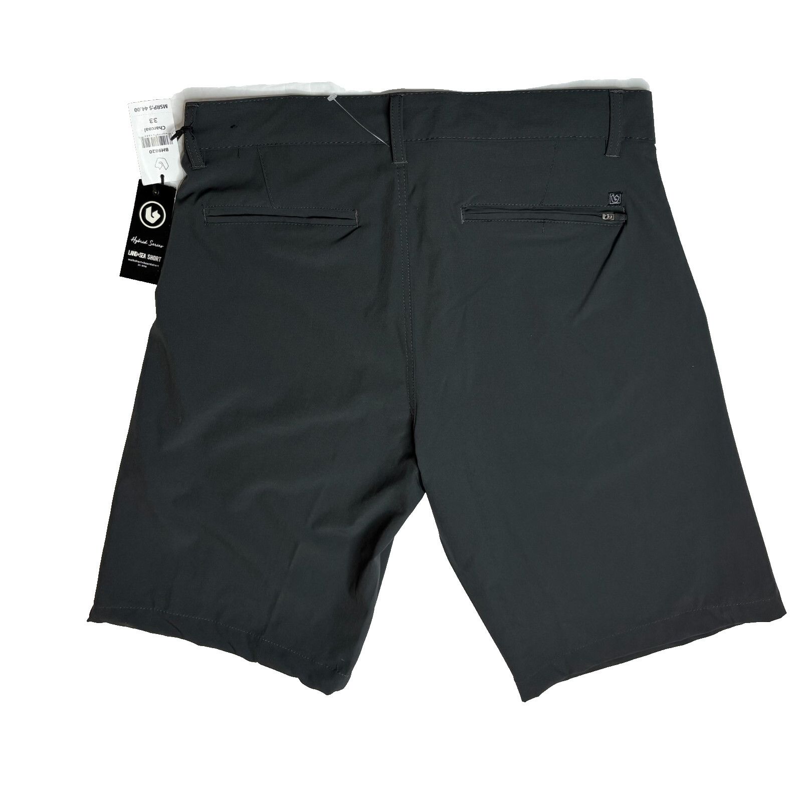 Burnside Burnside Land & Sea Charcoal UPF 10" Swim Shorts sz 33 NWT Size 33" - 8 Thumbnail