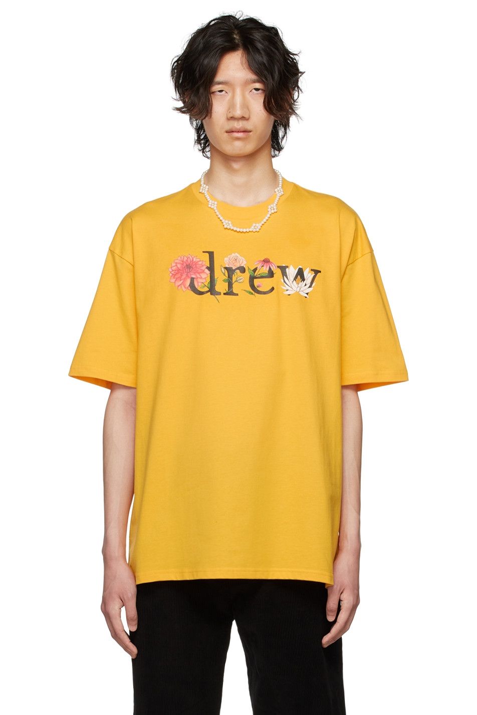 Drew House Drew House Floral Drew T-Shirt, Yellow Large Size US L / EU 52-54 / 3 - 1 Thumbnail