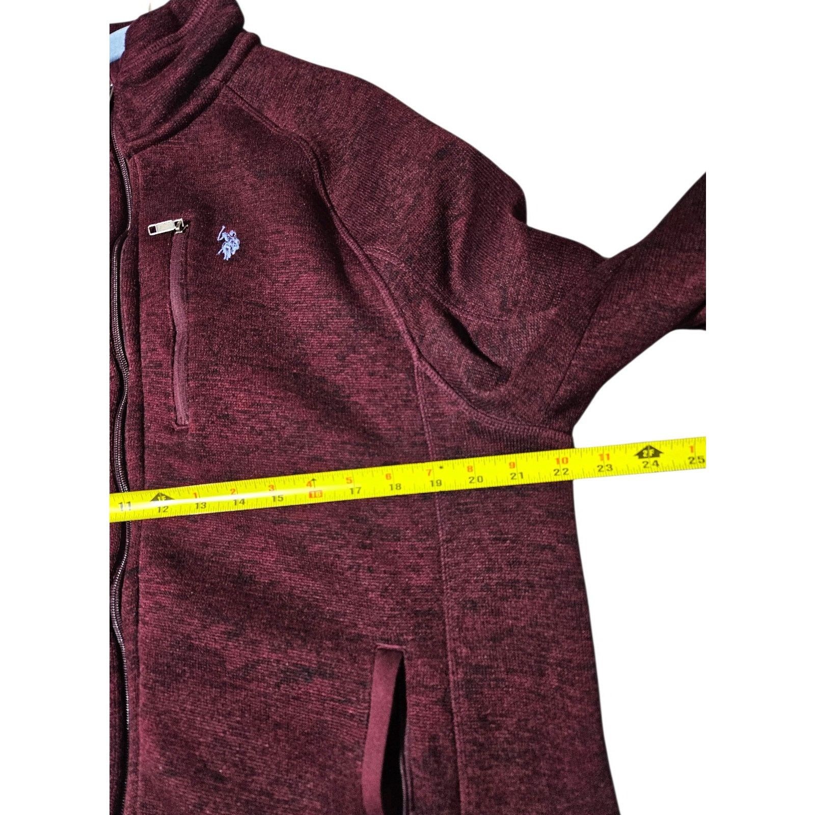 U.S. Polo Assn. US Polo Assn Burgundy Full Zip feece Sweater Jacket Mens L Size US L / EU 52-54 / 3 - 7 Thumbnail