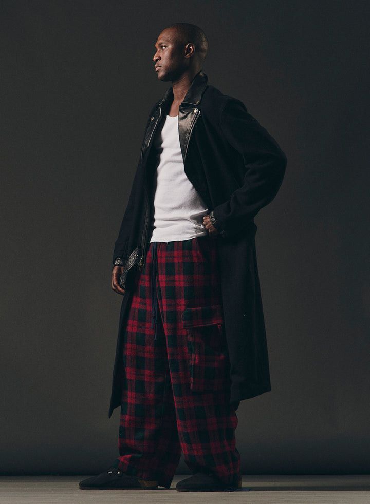 Greg Lauren $2850 Greg Lauren Long Leather / Wool Brando Front Coat Size US S / EU 44-46 / 1 - 6 Thumbnail