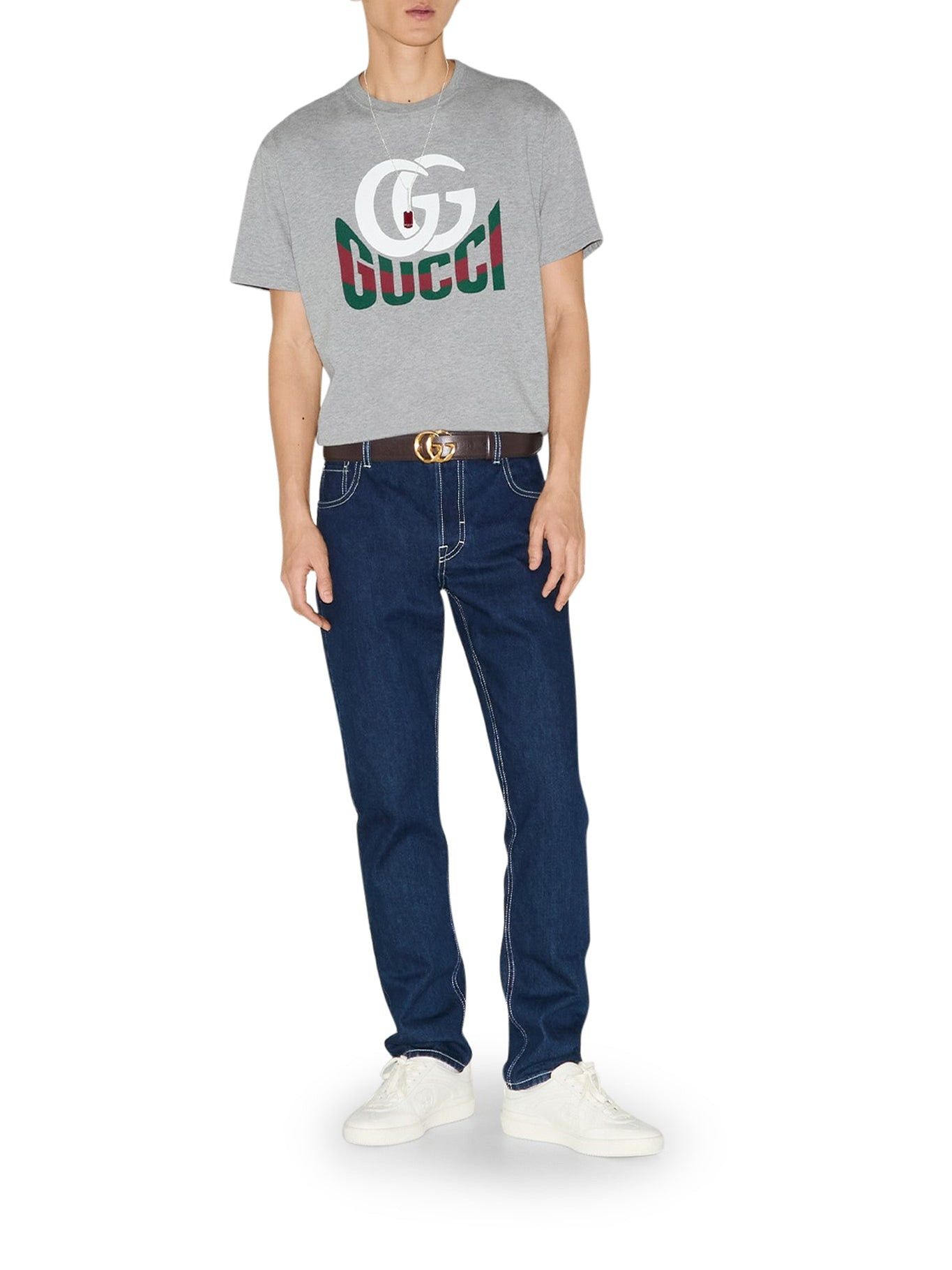 Gucci o1s1wg110925 Printed Cotton Jersey T-Shirt in Grey Size US XL / EU 56 / 4 - 2 Thumbnail