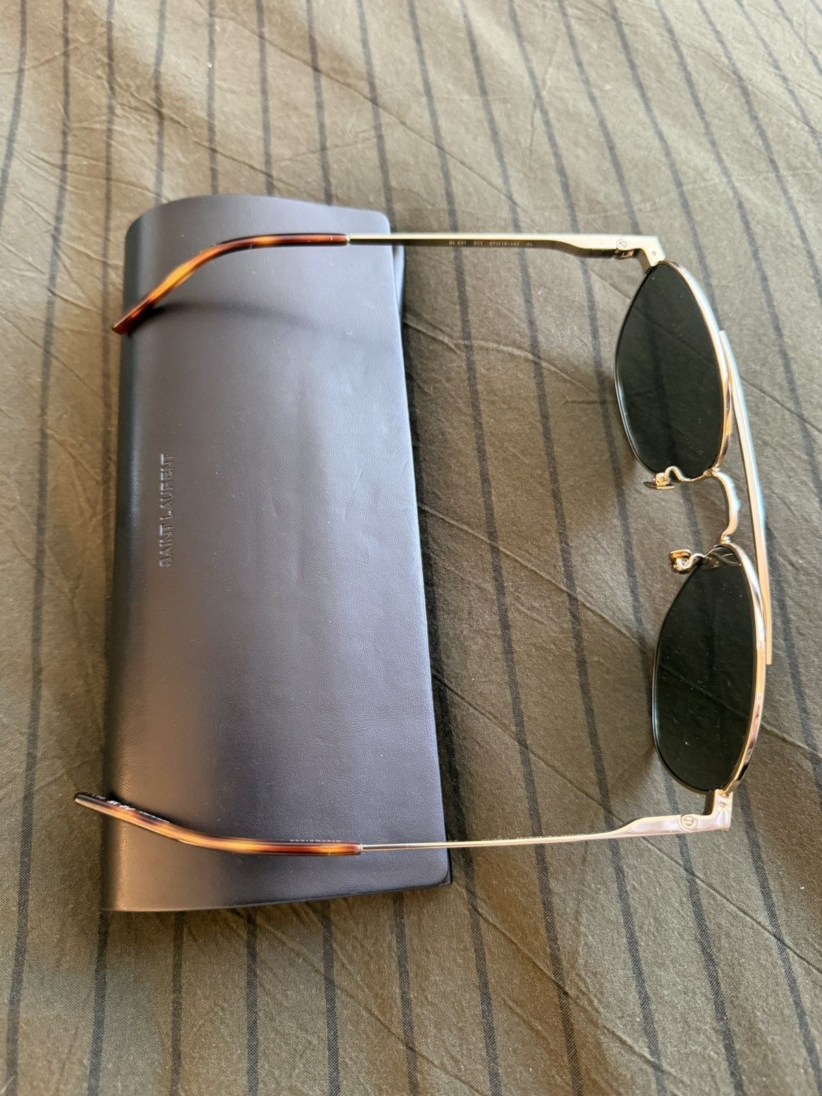 Saint Laurent Paris Saint Laurent Gold Glasses Size ONE SIZE - 6 Thumbnail