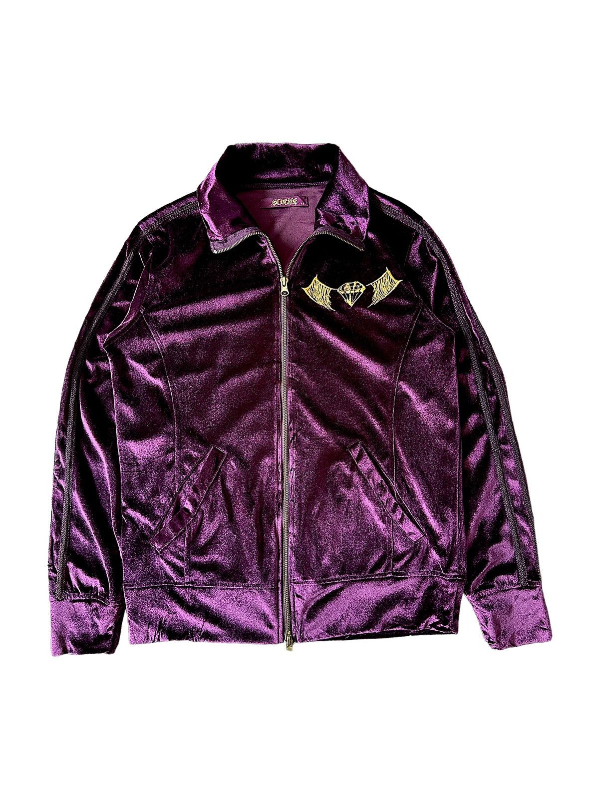 Other 2000s SCENE Velour velvet zipper sweater Size US S / EU 44-46 / 1 - 2 Thumbnail