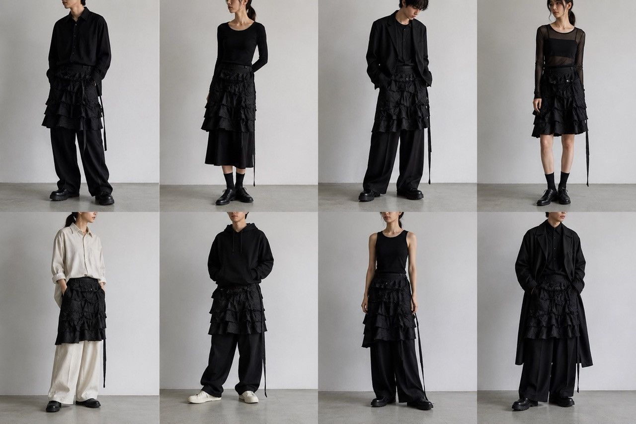 Comme des Garcons Homme Plus COMME des GARCONS HOMME PLUS Deconstructed Wrap Skirt Apron Size 42" / US 20 - 5 Thumbnail