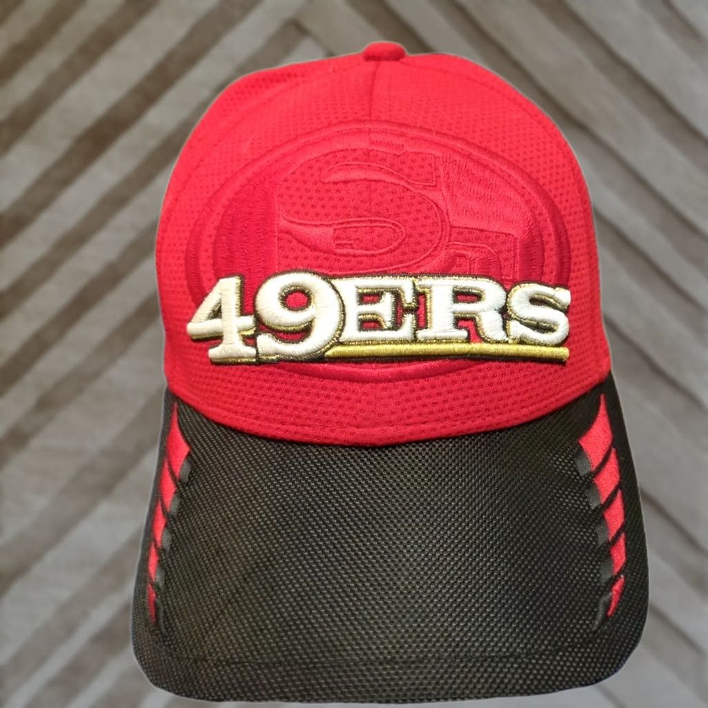 New Era New Era San Francisco 49ers Embroider Sideline Red/Black Adjustable Snapback Hat Men Red Colorful Casual Travel Workwear Size ONE SIZE - 1 Thumbnail